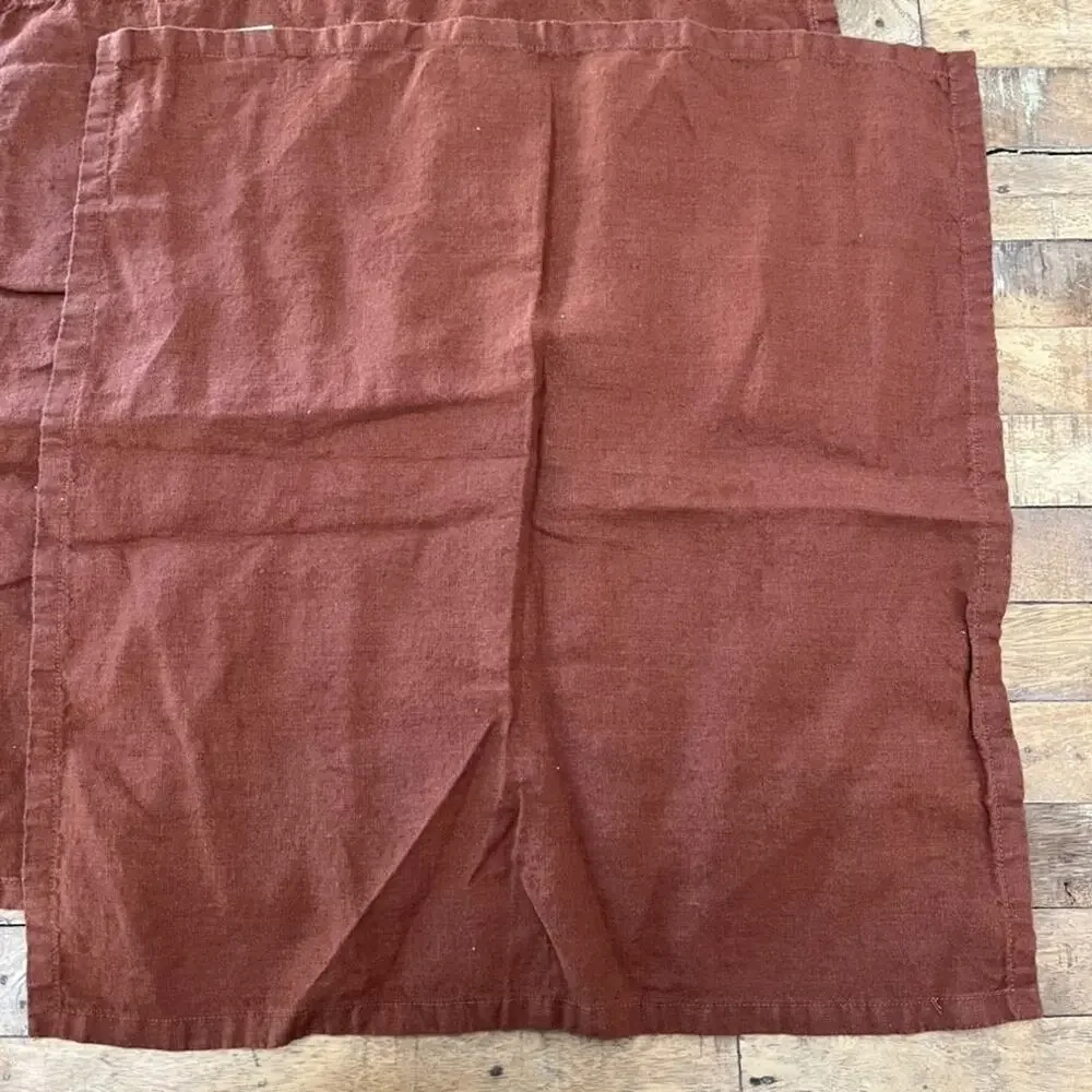 CB2 Bolt Ginger Linen Napkin Set of 3 20